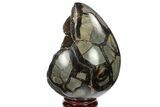 Septarian Dragon Egg Geode - Black Crystals #134642-1